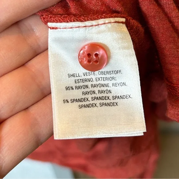 Anthropologie Vanessa Virginia Rust Red Sleeveless Women's Top - Picture 3 of 4